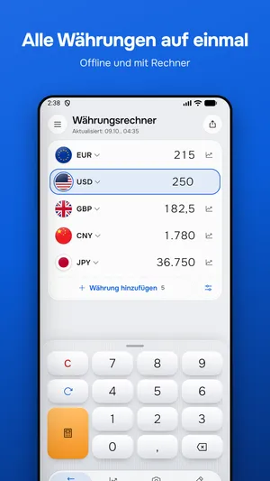 Währungsrechner ohne Internet