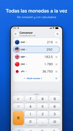 Todas las monedas a la vez — Sin conexión y con calculadora