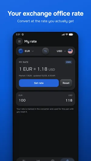 Convert at your exchange office's rate