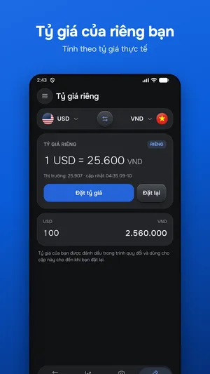Đổi tiền theo tỷ giá quầy đổi tiền