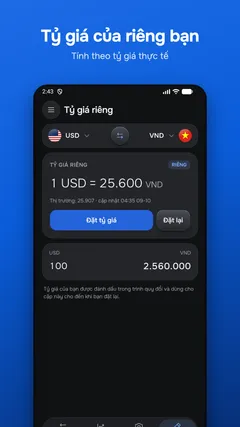 Tỷ giá của riêng bạn — Tính theo tỷ giá thực tế