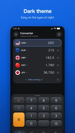 Dark theme — Easy on the eyes at night